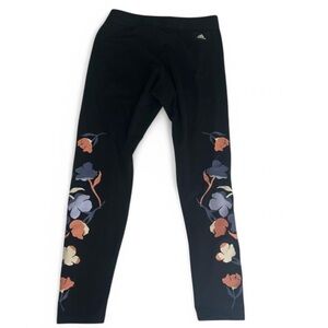 Adidas Kids Black Floral Leggings NWT